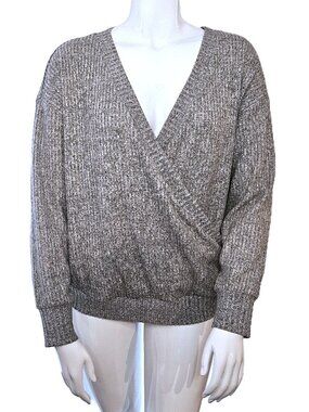 NWT TORRID Grey Cross-Front/Surplice Neckline Sweater Plus Size 1 (14-16/ 1X)